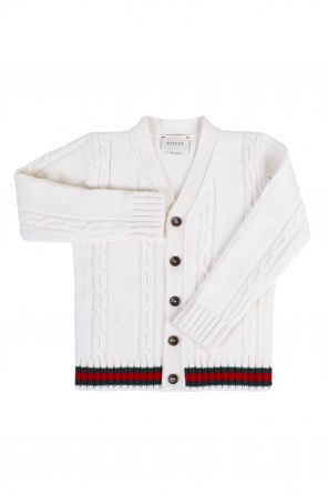 'web' stripe cardigan, zdjęcie 1 'web' stripe cardigan od Gucci Kids